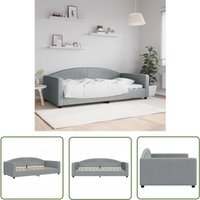 The Living Store - Tagesbett Hellgrau 100x200 cm Stoff - Tagesbett - Schlafsofa - Gästebett - Bettgestell - Doppelbett von THE LIVING STORE