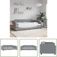 The Living Store - Tagesbett Hellgrau 90x200 cm Stoff - Schlafsofa - Sofa Bett - Gästebett - Tagesbett - Wohnzimmer Möbel The Living Store - Tagesbett Hellgrau 90x200 cm Stoff - Schlafsofa - Sofa Bett - Gästebett - Tagesbett - Wohnzimmer Möbel von THE LIVING STORE