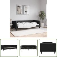 The Living Store - Tagesbett Schwarz 90x190 cm Stoff - Schlafsofa - Gästebett - Doppelbett - Bettgestell - Boxspringbett The Living Store - Tagesbett Schwarz 90x190 cm Stoff - Schlafsofa - Gästebett - Doppelbett - Bettgestell - Boxspringbett von THE LIVING STORE