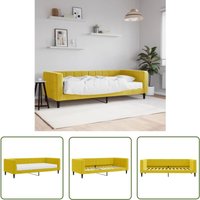 The Living Store - Tagesbett mit Matratze Gelb 90x200 cm Samt - Tagesbett - Sofa Bett - Schlafsofa - Gästebett - Samtcouch von THE LIVING STORE