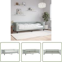 The Living Store - Tagesbett mit Matratze Hellgrau 90x200 cm Samt - Tagesbett - Schlafsofa - Gästebett - Samtcouch - Wohnzimmermöbel von THE LIVING STORE