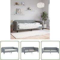 The Living Store Tagesbett mit Matratze Hellgrau 90x200 cm Stoff - Tagesbett - Schlafsofa - Gästebett - Sofa Bett Kombination - Hellgraues Sofa The Living Store Tagesbett mit Matratze Hellgrau 90x200 cm Stoff - Tagesbett - Schlafsofa - Gästebett - Sofa Bett Kombination - Hellgraues Sofa von THE LIVING STORE