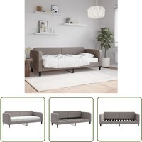 The Living Store - Tagesbett mit Matratze Taupe 80x200 cm Stoff - Tagesbett - Schlafsofa - Gästebett - Sofa Bett Kombination - Polstermöbel von THE LIVING STORE