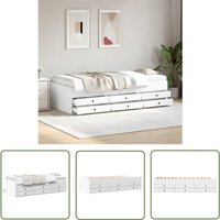 The Living Store - Tagesbett mit Schubladen ohne Matratze Weiß 100x200 cm - Tagesbett - Holzrahmen - Schlafcouch - Wohnzimmermöbel - Gästebett von THE LIVING STORE