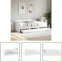The Living Store - Tagesbett mit Schubladen ohne Matratze Weiß 90x190 cm - Tagesbett - Schlafsofa - Gästebett - Boxspringbett - Weißes Bett von THE LIVING STORE