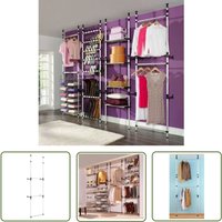 The Living Store - Teleskop-Garderobe mit Stangen Aluminium - Kleiderständer - Garderobenschrank - Teleskopsystem - Organisationshilfe The Living Store - Teleskop-Garderobe mit Stangen Aluminium - Kleiderständer - Garderobenschrank - Teleskopsystem - Organisationshilfe von THE LIVING STORE