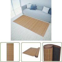Teppich Bambus Braun Rechteckig 80x200 cm - Bambus Teppich - Wohnzimmer Teppich - Flur Teppich - Rechteckiger Teppich - Naturfarbenes Teppich von THE LIVING STORE