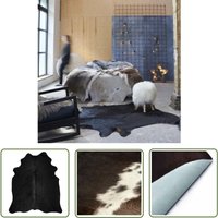 The Living Store - Teppich Echtes Rindsleder Schwarz 180x220 cm - Echtleder Teppich - Wohnraum Dekoration - Leder Teppich - Wohnbereich Accessoires von THE LIVING STORE