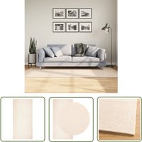 The Living Store Teppich HUARTE Kurzflor Weich und Waschbar Beige 100x200 cm - Weichheit - Flaumig - Kurzflor - Rutschfest - Maschinenwäsche von THE LIVING STORE