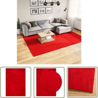 The Living Store Teppich HUARTE Kurzflor Weich und Waschbar Rot 200x280 cm - Kurzflor-Teppich - Weichheit - Flauschig - Rutschfest - Maschinenwäsche von THE LIVING STORE