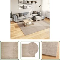 The Living Store Teppich HUARTE Kurzflor Weich und Waschbar Sandfarben 240x240cm - Weich - Flauschig - Kurzflor - Teppich - Sandfarben von THE LIVING STORE