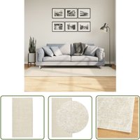 The Living Store Teppich ISTAN Hochflor Glänzend Creme 100x200 cm - Weicher Teppich - Cremefarben - Polyester - Hochflor - Rutschfest von THE LIVING STORE