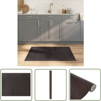 Teppich Rechteckig Dunkelbraun 80x100 cm Bambus - Bambus Teppich - Wohnraumteppich - Flurmatte - Rutschfeste Oberfläche - Naturmaterialien - The von THE LIVING STORE