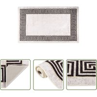 The Living Store - Teppich Waschbar 120x180 cm Hellbeige Rutschfest - Samt Teppich - Wohnzimmer Teppich - Flur Teppich - Schlafzimmer Teppich von THE LIVING STORE