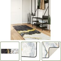 The Living Store - Teppich Waschbar Mehrfarbig 80x300 cm Rutschfest - Samt Teppich - Wohnzimmerteppich - Flur Teppich - Multicolor Teppich von THE LIVING STORE