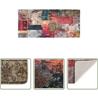 The Living Store - Teppich Waschbar Patchwork 80x300 cm Mehrfarbig Rutschfest - Samt Teppich - Wohnzimmer Teppich - Flur Teppich - Multifarbiger The Living Store - Teppich Waschbar Patchwork 80x300 cm Mehrfarbig Rutschfest - Samt Teppich - Wohnzimmer Teppich - Flur Teppich - Multifarbiger von THE LIVING STORE