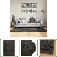 The Living Store - Teppich istan Hochflor Glänzend Anthrazit 120x170 cm - Weicher Teppich - Hochflor - Anthrazit - Polyester - Rutschfest von THE LIVING STORE