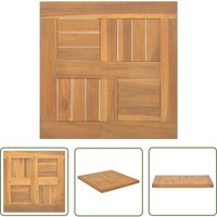 The Living Store - Tischplatte Quadratisch 40x40x2,5 cm Massivholz Teak - Holz Tischplatte - Teakholzt Tischplatte - Quadratische Tischplatte von THE LIVING STORE