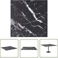 Tischplatte Schwarz 70x70 cm 6 mm Hartglas in Marmoroptik - Tischplatte - Glastischplatte - Marmor Design - Esstischplatte - Wohnzimmer Dekoration von THE LIVING STORE