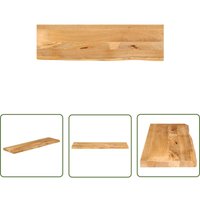 The Living Store Tischplatte mit Baumkante 110x20x3,8 cm Massivholz Mango - Holztischplatte - Mangoholz Tischplatte - Esstisch Platte - Tischplatte von THE LIVING STORE
