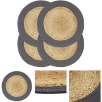 The Living Store - Tischsets 4 Stk. Natur und Anthrazit 38 cm Jute und Baumwolle - Tischsets - Grau The Living Store - Tischsets 4 Stk. Natur und Anthrazit 38 cm Jute und Baumwolle - Tischsets - Grau von THE LIVING STORE