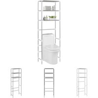 The Living Store - Toilettenregal 3 Ablagen Silbern 53x28x169 cm - Handtuchhalter - Silber The Living Store - Toilettenregal 3 Ablagen Silbern 53x28x169 cm - Handtuchhalter - Silber von THE LIVING STORE