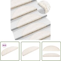 The Living Store - Treppenmatten 15 Stk. Weiß 56x17x3 cm - Treppenmatten - Treppenläufer - Trittschutz - Rutschfeste Matte - Stufenmatte von THE LIVING STORE