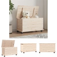 The Living Store - Truhe mit Rollen alta 73x39,5x44 cm Massivholz Kiefer - Aufbewahrungstruhen - Braun von THE LIVING STORE