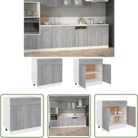 The Living Store - Unterschrank mit Schublade Grau Sonoma 80x46x81,5 cm - Unterschrank - Küche - Küchenschrank - Holzwerkstoff - Grau Sonoma von THE LIVING STORE