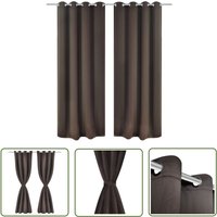 The Living Store - Verdunkelungsvorhänge 2 Stk. mit Metallösen 135 x 175 cm Braun - Verdunkelungsvorhänge - Braune Vorhänge - Wohnraumdekoration The Living Store - Verdunkelungsvorhänge 2 Stk. mit Metallösen 135 x 175 cm Braun - Verdunkelungsvorhänge - Braune Vorhänge - Wohnraumdekoration von THE LIVING STORE