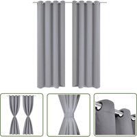 The Living Store - Verdunkelungsvorhänge 2 Stk. mit Metallösen 135 x 175 cm Grau - Verdunkelungsvorhänge - Gardinen - Wohnraumdekoration - Grau The Living Store - Verdunkelungsvorhänge 2 Stk. mit Metallösen 135 x 175 cm Grau - Verdunkelungsvorhänge - Gardinen - Wohnraumdekoration - Grau von THE LIVING STORE