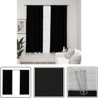 The Living Store Verdunkelungsvorhänge Haken Leinenoptik 2Stk. Schwarz 140x175cm - Verdunklungsvorhänge - Leinenlook - Schwarze Vorhänge The Living Store Verdunkelungsvorhänge Haken Leinenoptik 2Stk. Schwarz 140x175cm - Verdunklungsvorhänge - Leinenlook - Schwarze Vorhänge von THE LIVING STORE