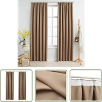 The Living Store - Verdunkelungsvorhänge mit Haken 2 Stk. Taupe 140x225cm - Verdunklungsvorhänge - Gardinen - Wohnaccessoires - Tapete - Vorhangstoffe von THE LIVING STORE
