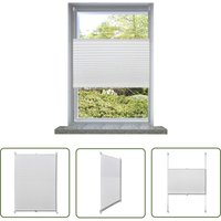 The Living Store - Verdunklungsplissee 90×125 cm Weiß - Sonnen- Und Sichtschutz - Verdunklungsrollo - Plissee - Fensterdekoration - Wohnaccessoires von THE LIVING STORE