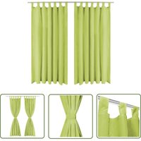 The Living Store Vorhänge Mikro-Satin 2 Stk. mit Schlaufen 140×245 cm Grün - Fensterdekoration - Vorhänge - Wohnaccessoires - Gardinen von THE LIVING STORE