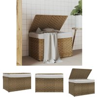 The Living Store - Wäschekorb mit Deckel 55,5x35x34 cm Poly Rattan - Wäschekörbe - Braun von THE LIVING STORE