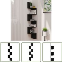 The Living Store - Wand-Eckregal Schwarz 19x19x123 cm Holzwerkstoff - Wandregal - Eckschrank - Deko Regal - Holzregal - Schwarzes Regal The Living Store - Wand-Eckregal Schwarz 19x19x123 cm Holzwerkstoff - Wandregal - Eckschrank - Deko Regal - Holzregal - Schwarzes Regal von THE LIVING STORE