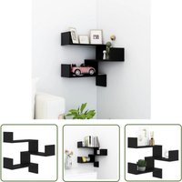 The Living Store - Wand-Eckregal Schwarz 40x40x50 cm Holzwerkstoff - Eckschrank - Wandregal - Schwarzes Regal - Regal Schwarz - Raumgestaltung The Living Store - Wand-Eckregal Schwarz 40x40x50 cm Holzwerkstoff - Eckschrank - Wandregal - Schwarzes Regal - Regal Schwarz - Raumgestaltung von THE LIVING STORE