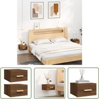 The Living Store - Wand-Nachttische 2 Stk. Braun Eichen-Optik 35x35x20 cm - Wand-Nachttisch - Holz-Nachttisch - Nachtleuchte - Wohnzimmerdeko von THE LIVING STORE