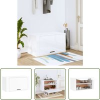 Wand-Schuhschrank Hochglanz-Weiß 70x35x38 cm Holzwerkstoff - Wand-Schuhschrank - Schuhregal - Schuhschrank - Garderobe - Aufbewahrungssystem - The von THE LIVING STORE