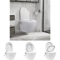 The Living Store - Wand-WC ohne Spülrand mit Bidet-Funktion Keramik Weiß - Toiletten - Weiß The Living Store - Wand-WC ohne Spülrand mit Bidet-Funktion Keramik Weiß - Toiletten - Weiß von THE LIVING STORE