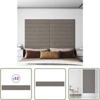 The Living Store - Wandpaneele 12 Stk. Hellgrau 90x15 cm Samt 1,62 m² - Wandpaneele - Samt - Hellgrau - Wanddeko - Wandschmuck von THE LIVING STORE
