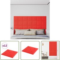 The Living Store - Wandpaneele 12 Stk. Rot 30x30 cm Kunstleder 1,08 m² - Wandpaneele - Dekorationsartikel - Wohnzimmerdeko - Schlafzimmerdeko The Living Store - Wandpaneele 12 Stk. Rot 30x30 cm Kunstleder 1,08 m² - Wandpaneele - Dekorationsartikel - Wohnzimmerdeko - Schlafzimmerdeko von THE LIVING STORE