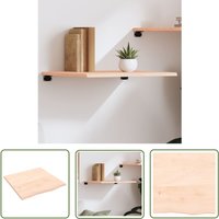 The Living Store Wandregal 60x60x2 cm Massivholz Eiche Unbehandelt - Wandregal - Eichendielen - Holzmöbel - Rustikal - Deko Regal von JINLEFU