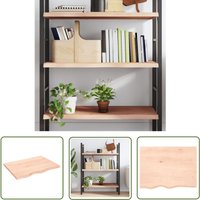 Jinlefu - The Living Store Wandregal 80x60x(2-4) cm Massivholz Eiche Unbehandelt - Wandregal - Eichendielen - Holzmöbel - Wohnraumgestaltung von JINLEFU