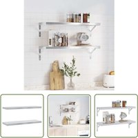 The Living Store - Wandregale 2 Stk. 75x23,5x3 cm Silbern Edelstahl - Wandregal - Edelstahlregal - Schweberegal - Wohnraumorganisation - Platzsparend The Living Store - Wandregale 2 Stk. 75x23,5x3 cm Silbern Edelstahl - Wandregal - Edelstahlregal - Schweberegal - Wohnraumorganisation - Platzsparend von THE LIVING STORE