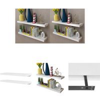 The Living Store - Wandregale 4 Stk. Weiß 80 cm - Wandregale - Weiß von THE LIVING STORE