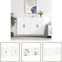 The Living Store Wandschränke 2 Stk. Weiß Holzwerkstoff - Hängeschrank - Wandschrank - Sideboard - Regal - Wohnzimmer Dekoration von THE LIVING STORE