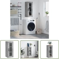 The Living Store Wandschrank Betongrau 34,5x34x90 cm - Sideboard - Wandschrank - Aufbewahrungsschrank - Regal - Möbel von THE LIVING STORE