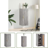 Wandschrank Grau Sonoma 34,5x34x90 cm Holzwerkstoff - Hängeschrank - Wandschrank - Regal - Aufbewahrung - Garderobe - The Living Store Wandschrank Grau Sonoma 34,5x34x90 cm Holzwerkstoff - Hängeschrank - Wandschrank - Regal - Aufbewahrung - Garderobe - The Living Store von THE LIVING STORE